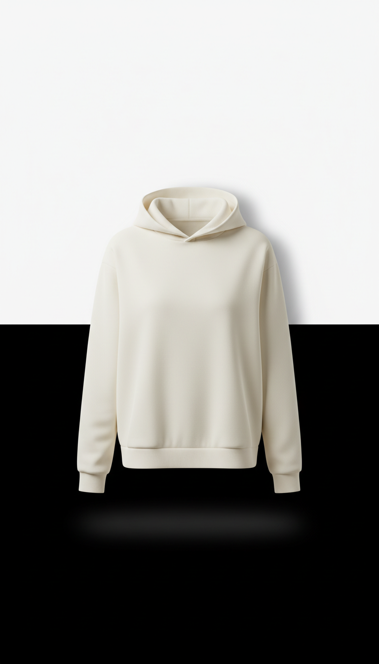 Ivory Minimalist Pullover Hoodie